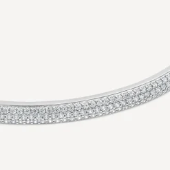 Sterling Silver Pave Cubic Zirconia Bangle