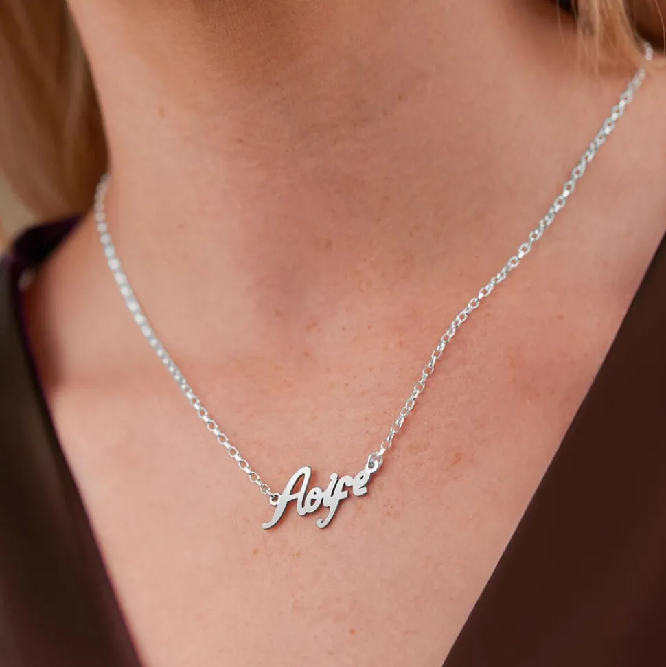 Sterling Silver Personalised Name Necklace (up to 6 letters) (Special Order: 3-5 weeks)