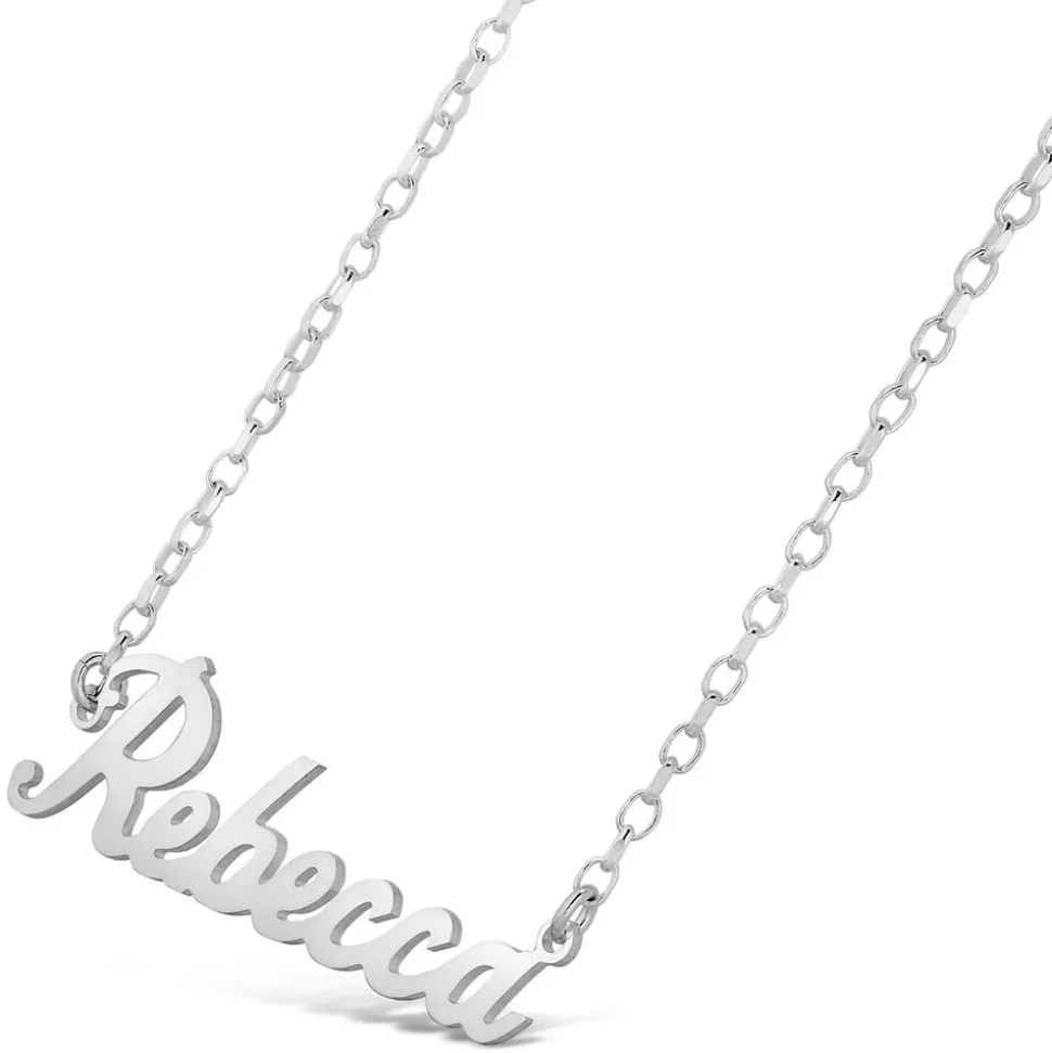 Sterling Silver Personalised Name Necklace (up to 6 letters) (Special Order: 3-5 weeks)