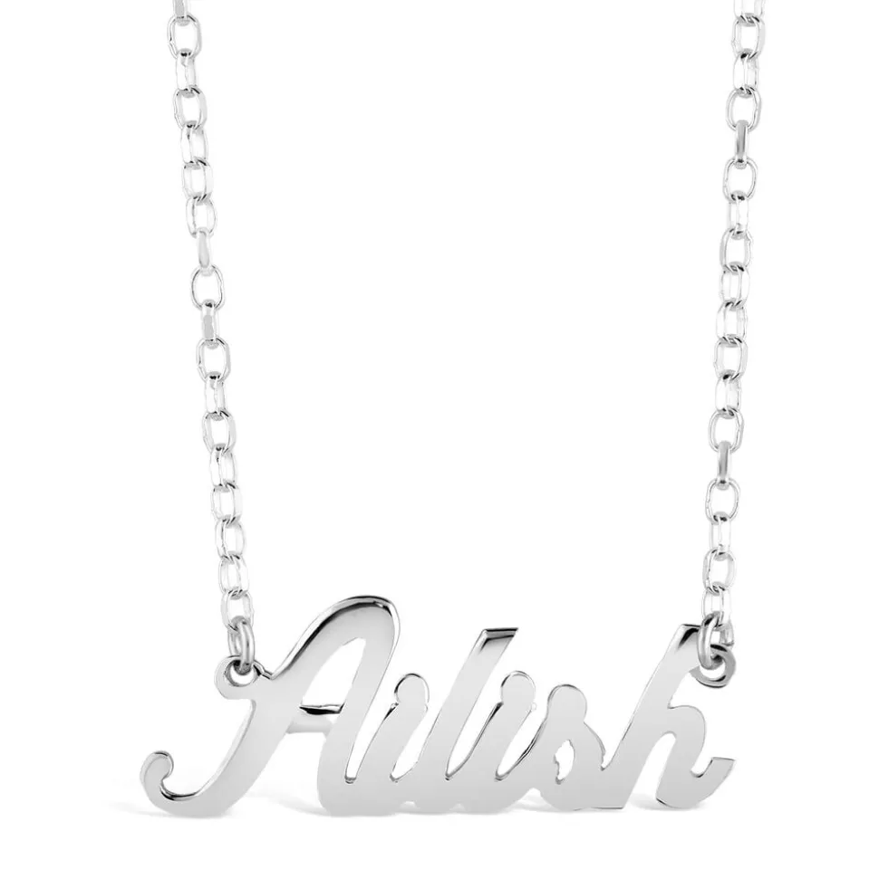 Sterling Silver Personalised Name Necklace (up to 6 letters) (Special Order: 3-5 weeks)