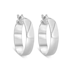 Sterling Silver Plain Polished Hoop Earrings