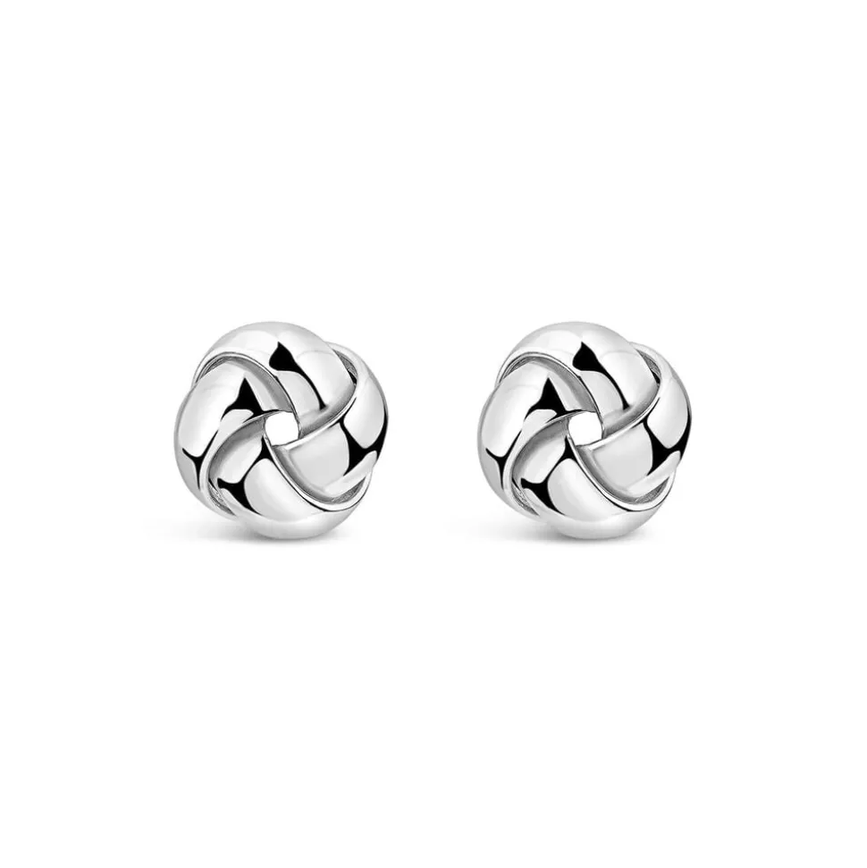Sterling Silver Polished Knot Stud Earrings