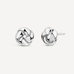 Sterling Silver Polished Knot Stud Earrings