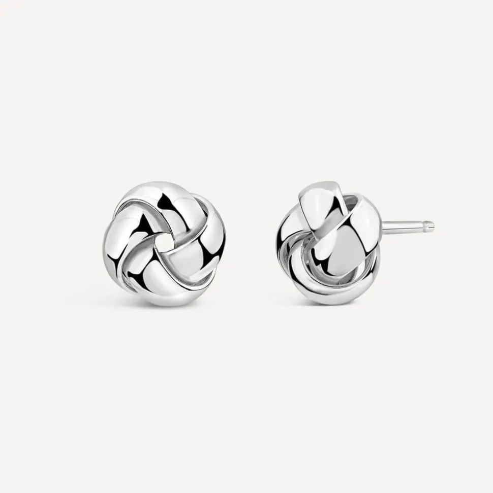 Sterling Silver Polished Knot Stud Earrings
