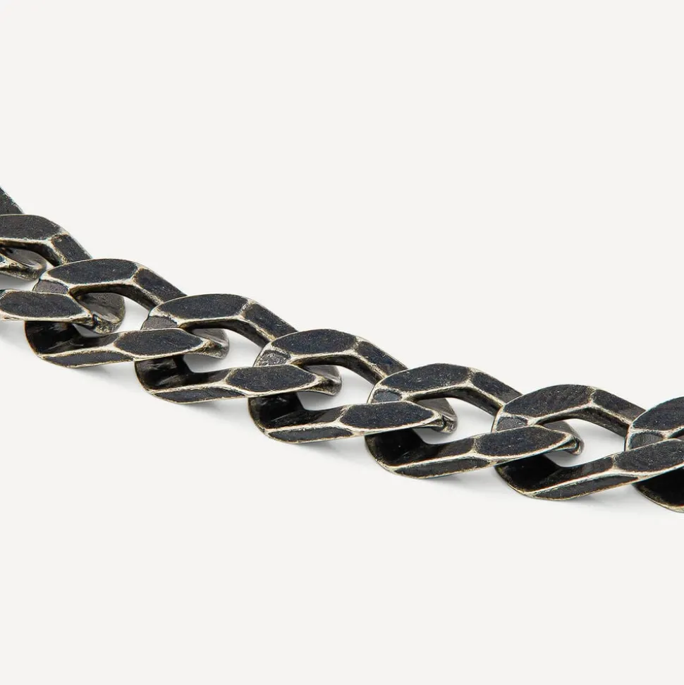 Sterling Silver Ruthenium Plated Curbed Bracelet