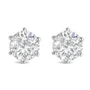 Sterling Silver Six Claw Cubic Zirconia 7mm Stud Earrings