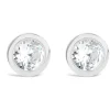 Sterling Silver Small Flat Cubic Zirconia Stud Earrings