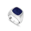 Sterling Silver Square Blue Lapis Signet Ring