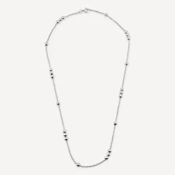 Sterling Silver Stationed Ball Necklet