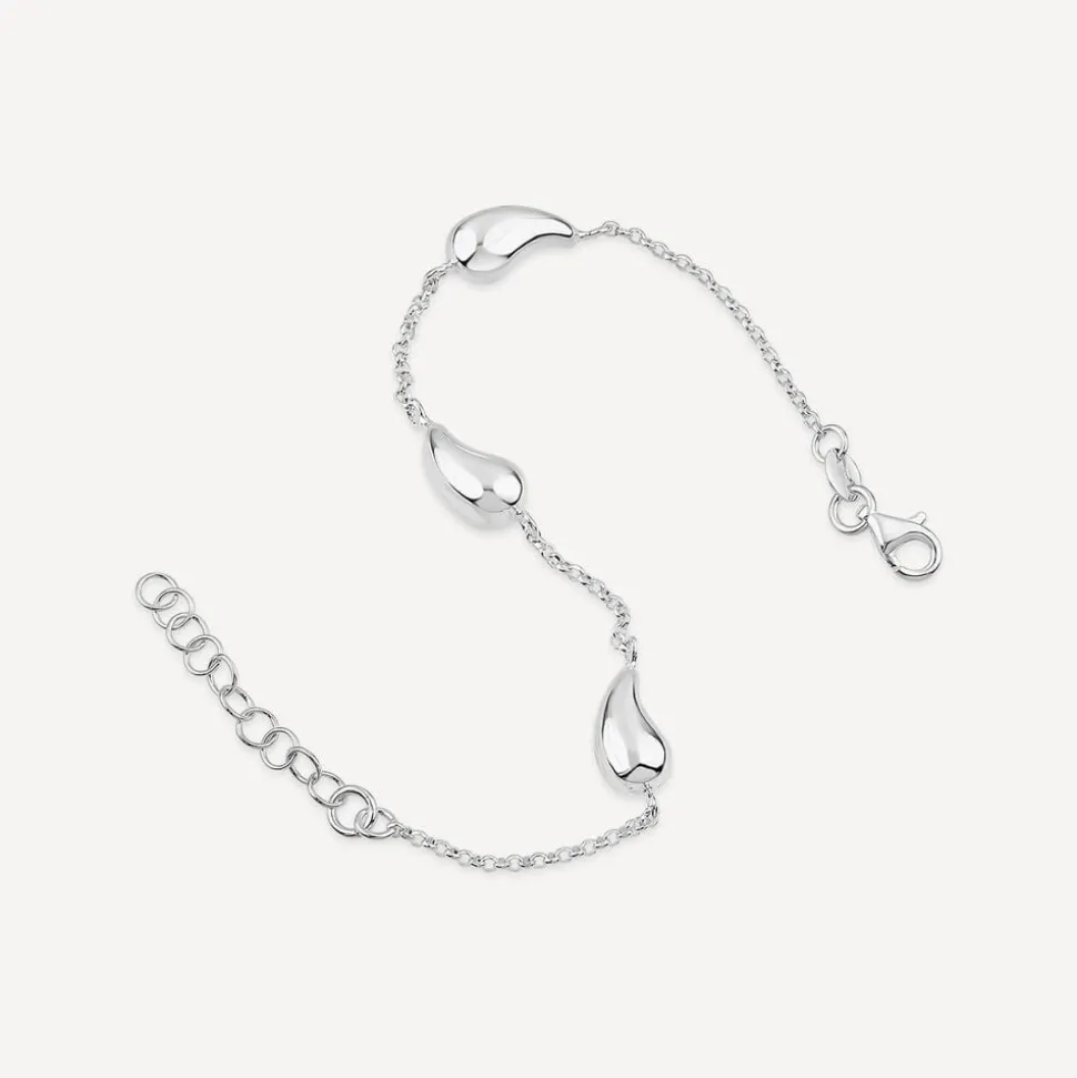 Sterling Silver Stationed Teardrop Bracelet