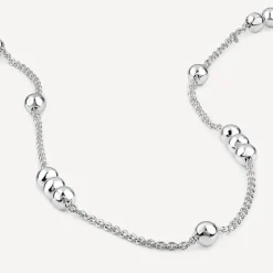 Sterling Silver Stationed Ball Necklet