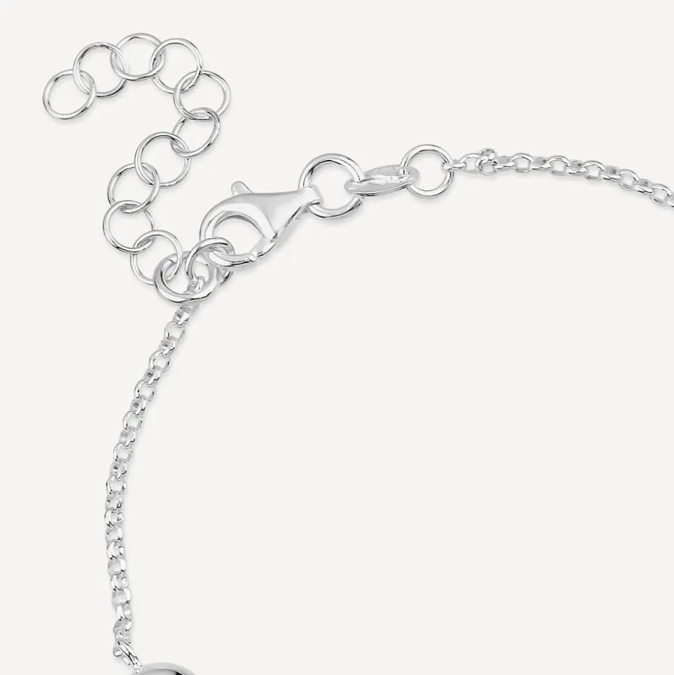 Sterling Silver Stationed Teardrop Bracelet