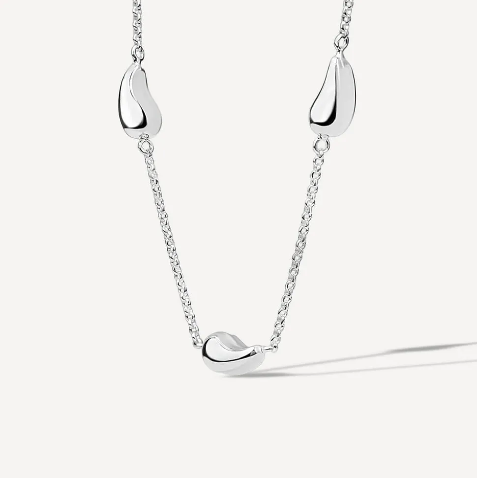 Sterling Silver Teardrop Station Necklet