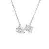 Sterling Silver 'Toi Et Moi' Cubic Zirconia Hammock Necklet