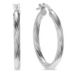 Sterling Silver Twisted Hoop 20mm Earrings