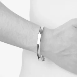 Sterling Silver Wide Court Bangle
