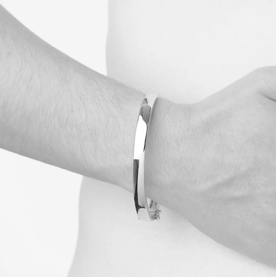 Sterling Silver Wide Court Bangle