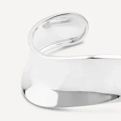 Sterling Silver Wide Polished Cuff Bangle