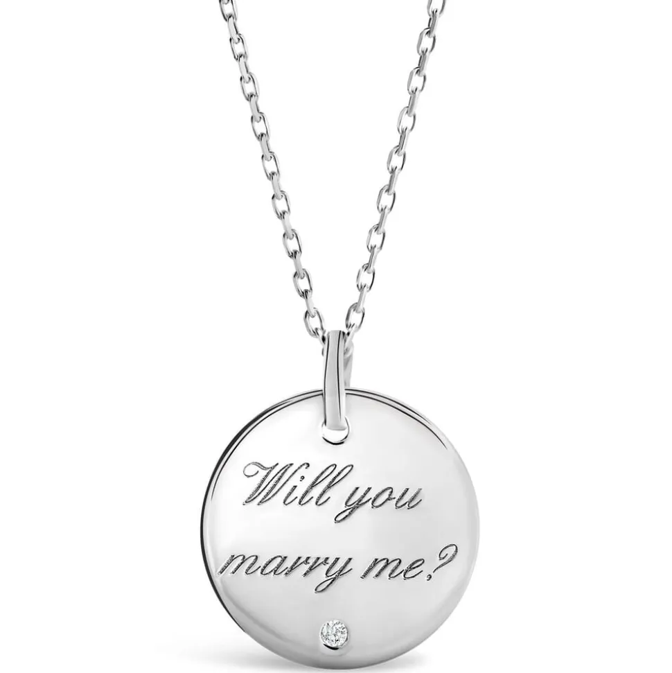 Sterling Silver 'Will You Marry Me' Pendant