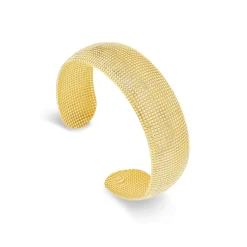 Sterling Silver Yellow Gold Plated Diamond Cut Bangle