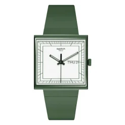 Swatch Bioceramic What if&hellip;Green? Square Dial Green Strap Watch
