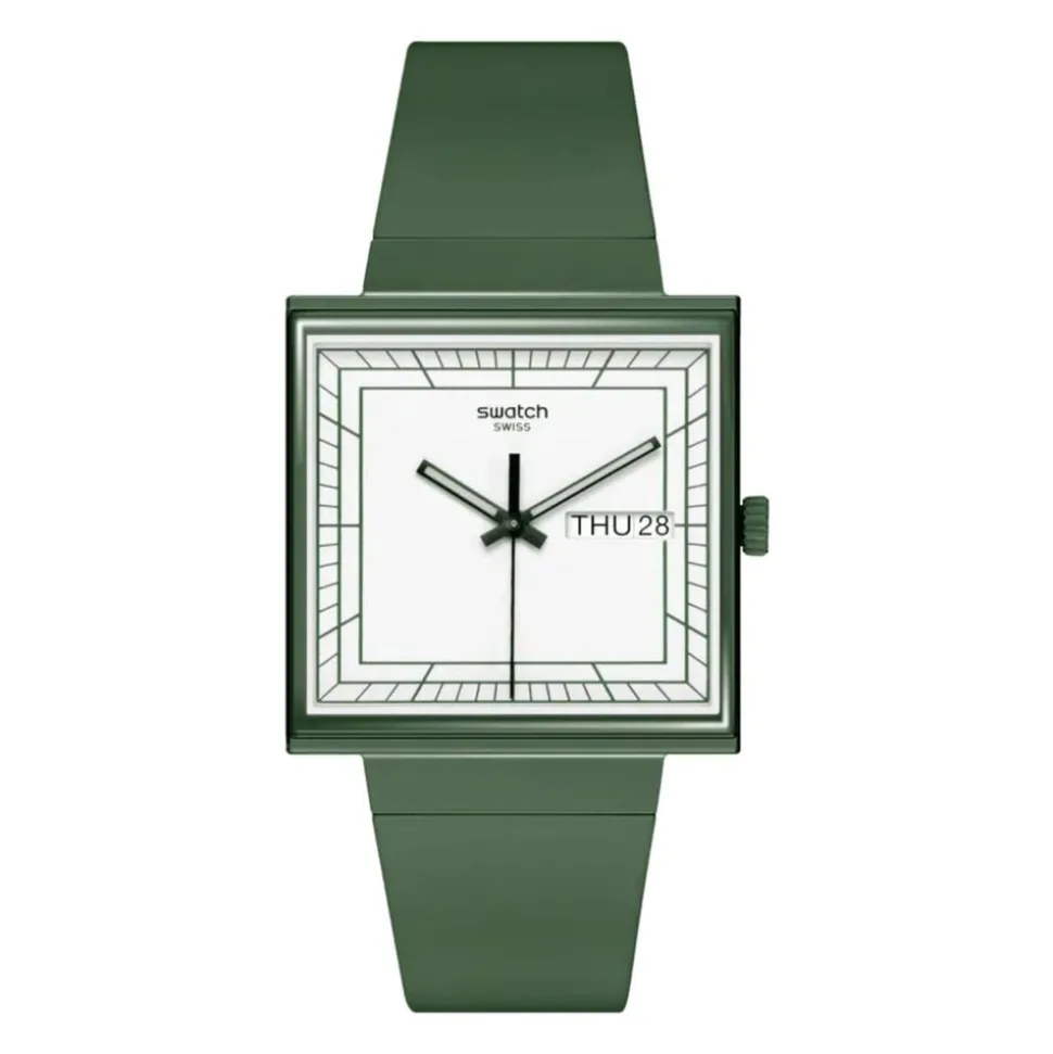 Swatch Bioceramic What if…Green? Square Dial Green Strap Watch