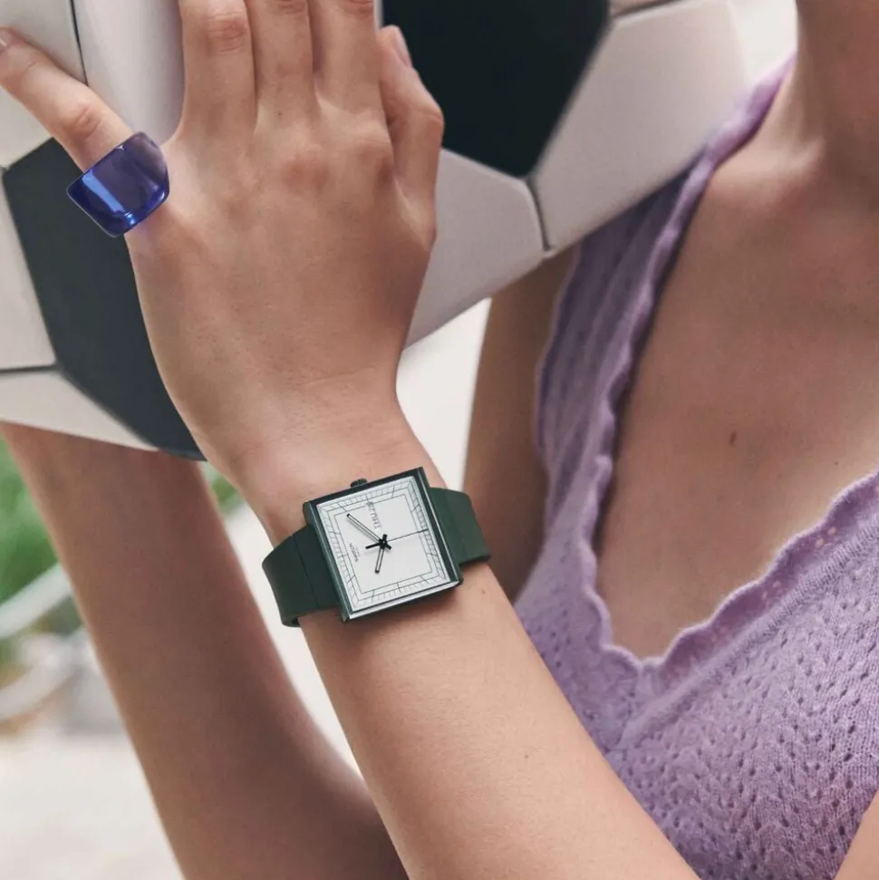 Swatch Bioceramic What if…Green? Square Dial Green Strap Watch