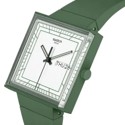 Swatch Bioceramic What if…Green? Square Dial Green Strap Watch