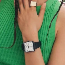 Swatch Bioceramic What if&hellip;Black? Square Dial Black Strap Watch