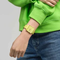 Swatch Bioceramic What If...Lemon? Square Dial Yellow Strap Watch