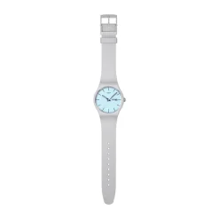 Swatch Blueberry Sky 41mm Light Blue Dial Grey Silicone Strap Watch