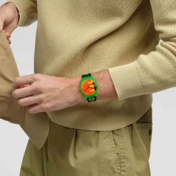 Swatch Neon Rider 41mm Multi-Coloured Dial Silicone Strap Watch