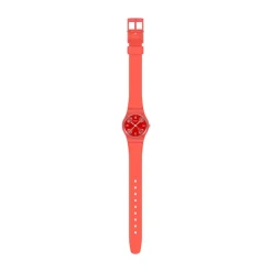 Swatch Notes Of Coral 25mm Red Dial Silicone Strap Watch