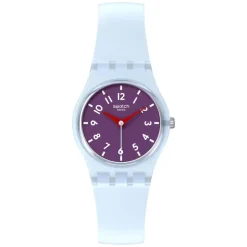 Swatch Powder Plum 25mm Purple Dial Blue Strap Watch
