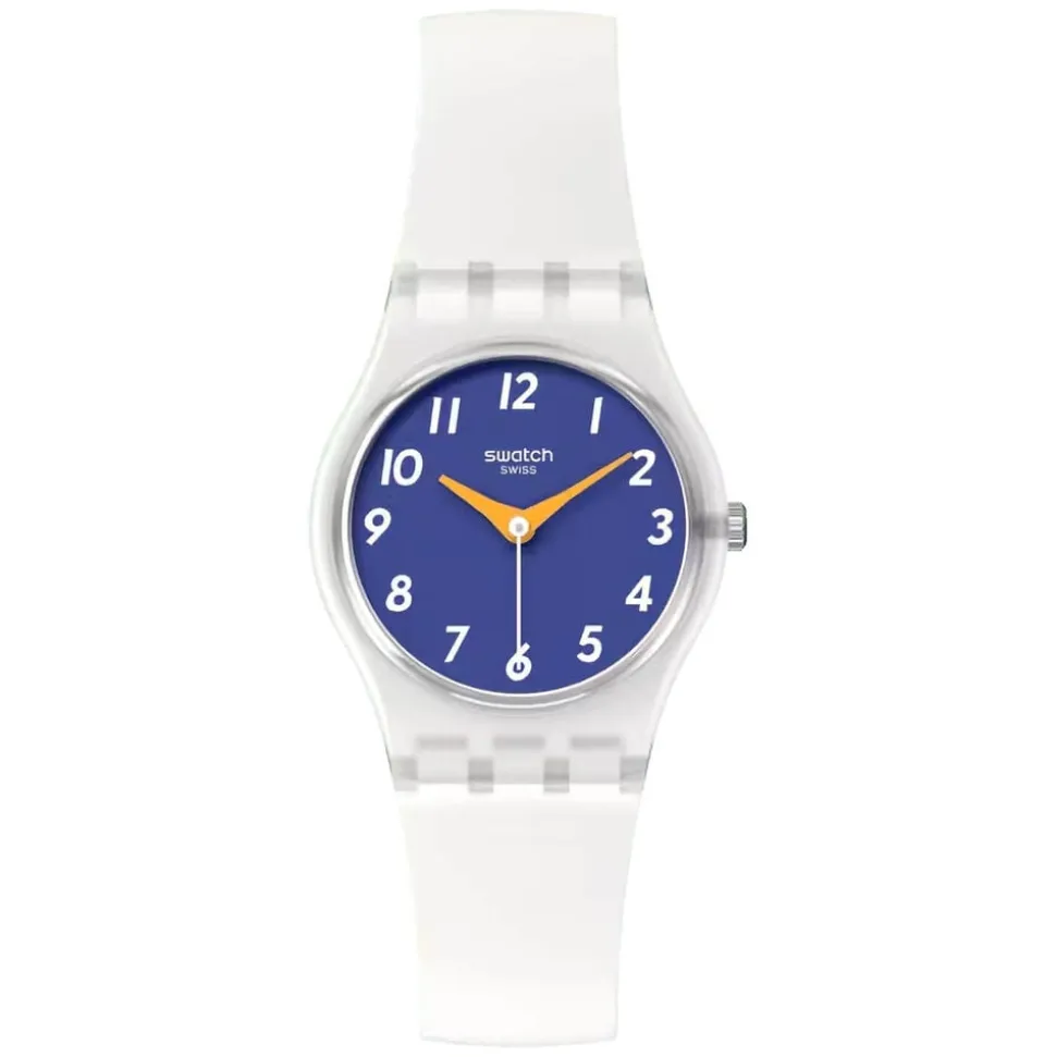Swatch The Gold Within You 25mm Blue Dial White Strap Watch