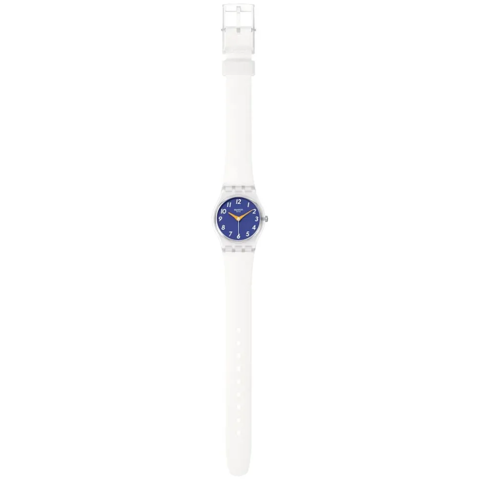 Swatch The Gold Within You 25mm Blue Dial White Strap Watch