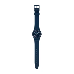 Swatch Time To Teal 34mm Blue Dial Silicone Strap Watch