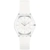 Swatch White Classiness Again White Dial Rubber Strap Watch