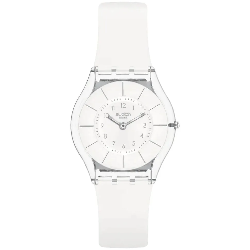 Swatch White Classiness Again White Dial Rubber Strap Watch