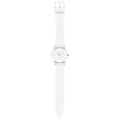 Swatch White Classiness Again White Dial Rubber Strap Watch