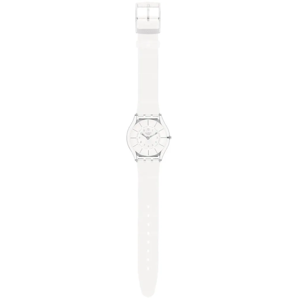 Swatch White Classiness Again White Dial Rubber Strap Watch