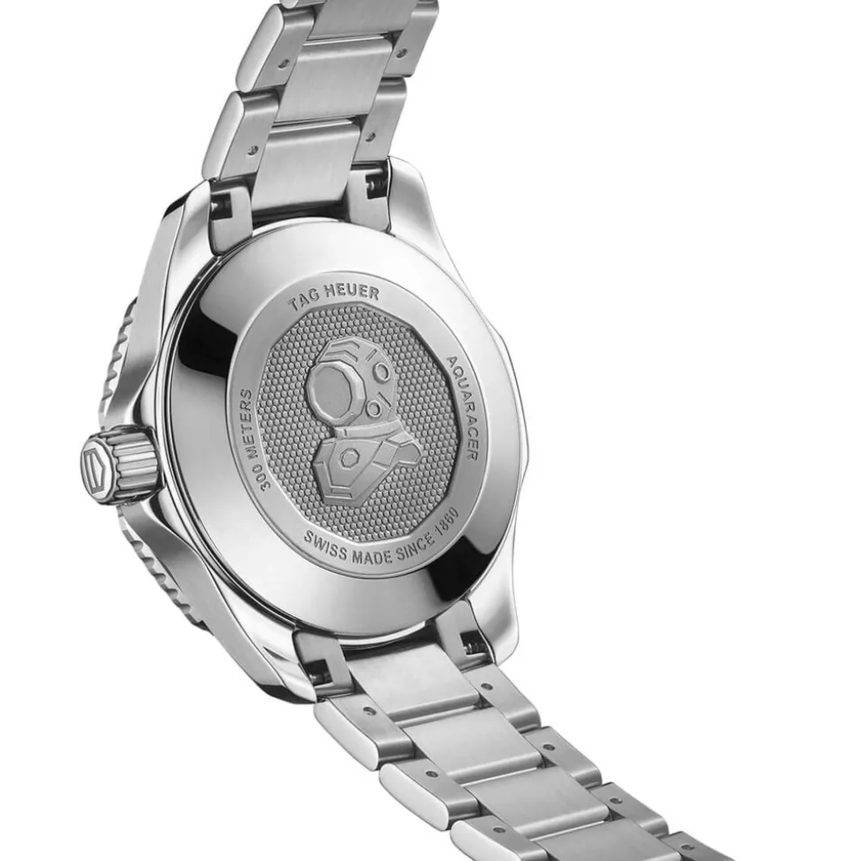 TAG Heuer Aquaracer Professional 300 Date 36mm Turqoise Dial Diamond Dots Rubber Strap Watch