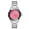 TAG Heuer Aquaracer Professional 300 Date 36mm Pink Dial Diamond Dots Rubber Strap Watch