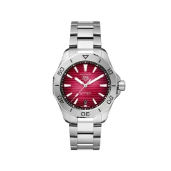 TAG Heuer Aquaracer Professional 200 Date 40mm Red Dial Stainless Steel Bracelet Watch