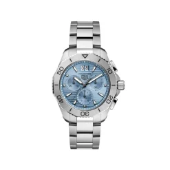 TAG Heuer Aquaracer Professional 200 Chronograph 40mm Light Blue Dial Steel Bracelet Watch