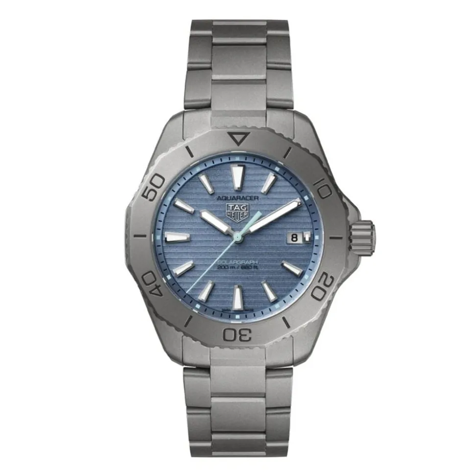 TAG Heuer Aquaracer Professional 200 Solargraph 40mm Blue Dial Titanium Bracelet Watch