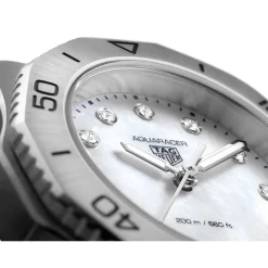 TAG Heuer Aquaracer Professional 200 30mm MOP Dial Diamond Dots Steel Bracelet Watch