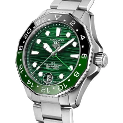 TAG Heuer Aquaracer Professional 300 GMT 42mm Green Dial & Bezel Stainless Steel Bracelet Watch