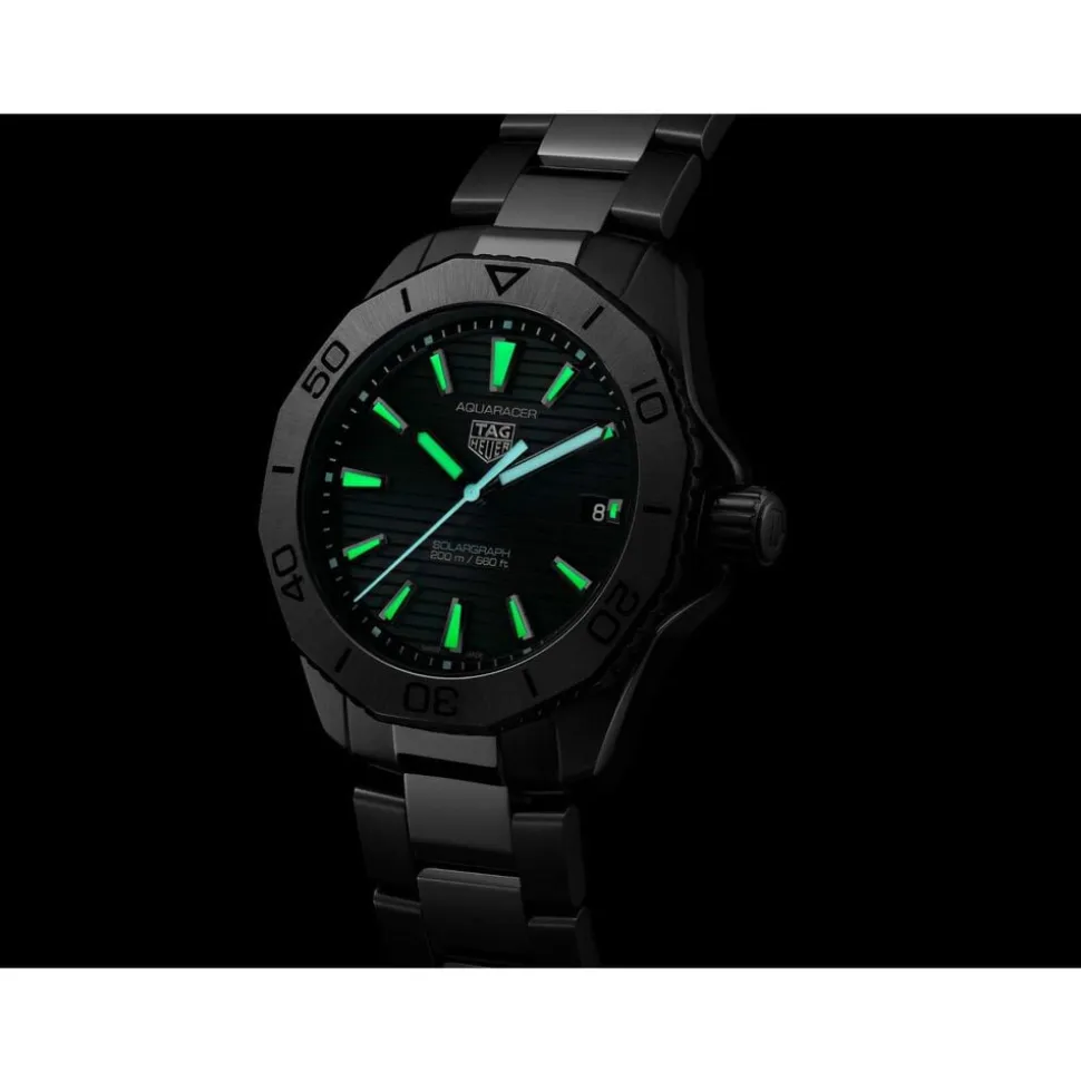 TAG Heuer Aquaracer Professional 200 Solargraph 40mm Black Dial Stainless Steel Bracelet Watch