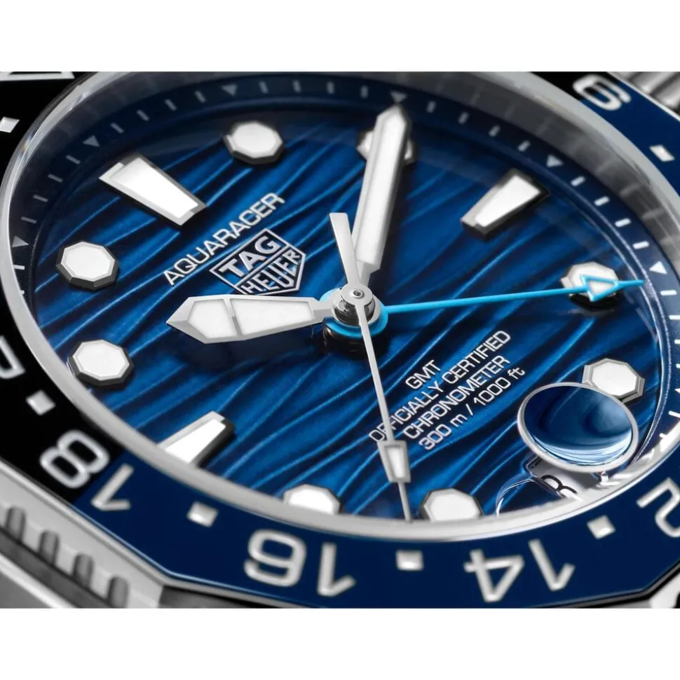 TAG Heuer Aquaracer Professional 300 GMT 42mm Blue Dial Steel Bracelet Watch